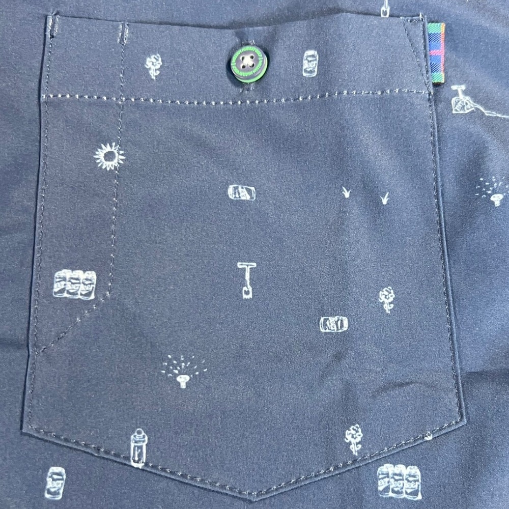 William Murray Golf Mens Navy Blue Golf Icon Print Short Sleeve Button Down M - Picture 7 of 15